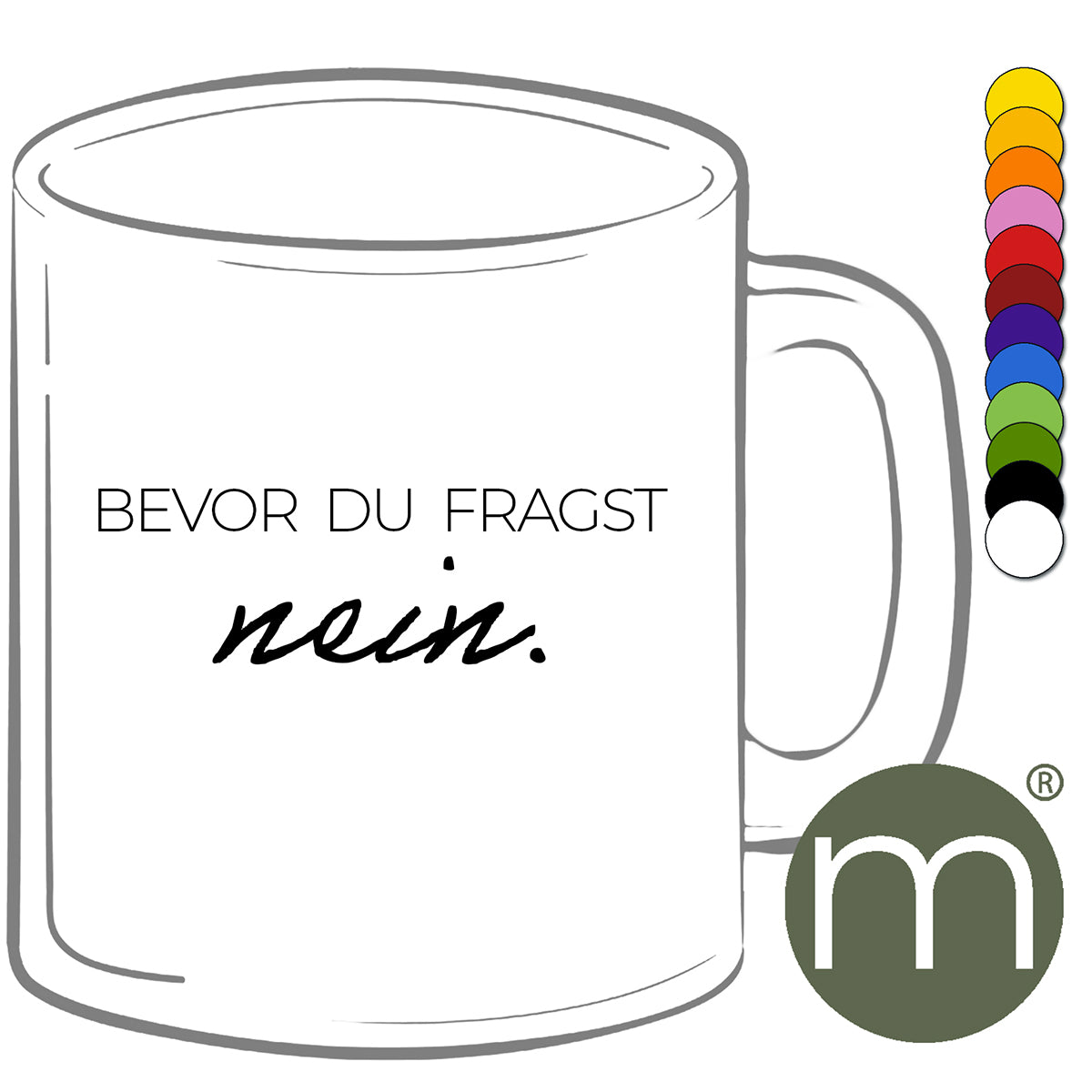 Tasse Klassik #11276 - Bevor du Fragst nein.