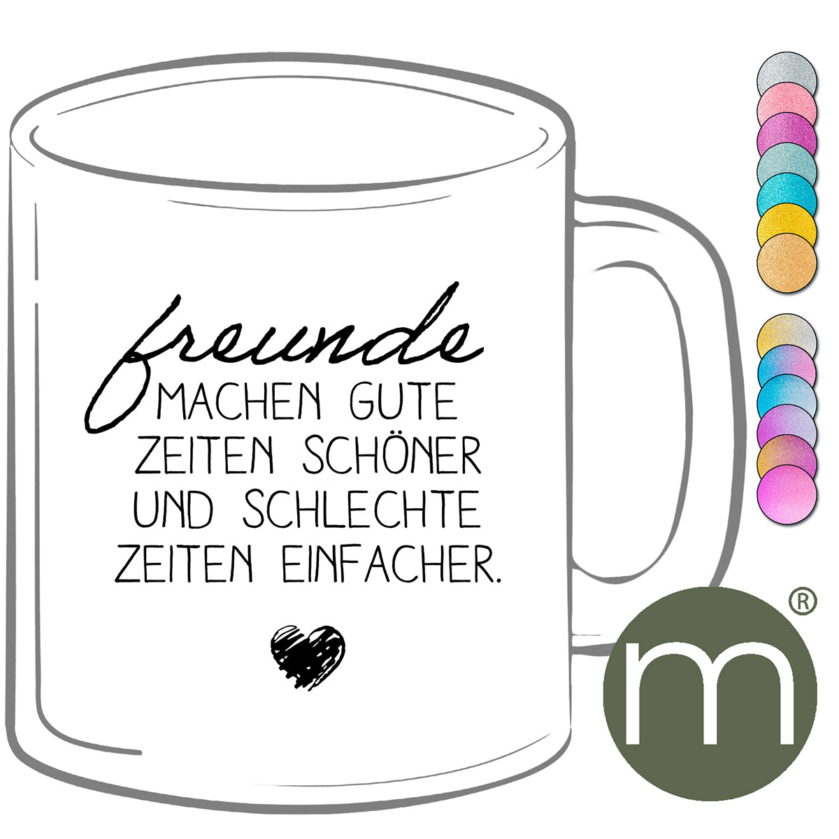 Tasse Glitzer #13238 - Freunde...