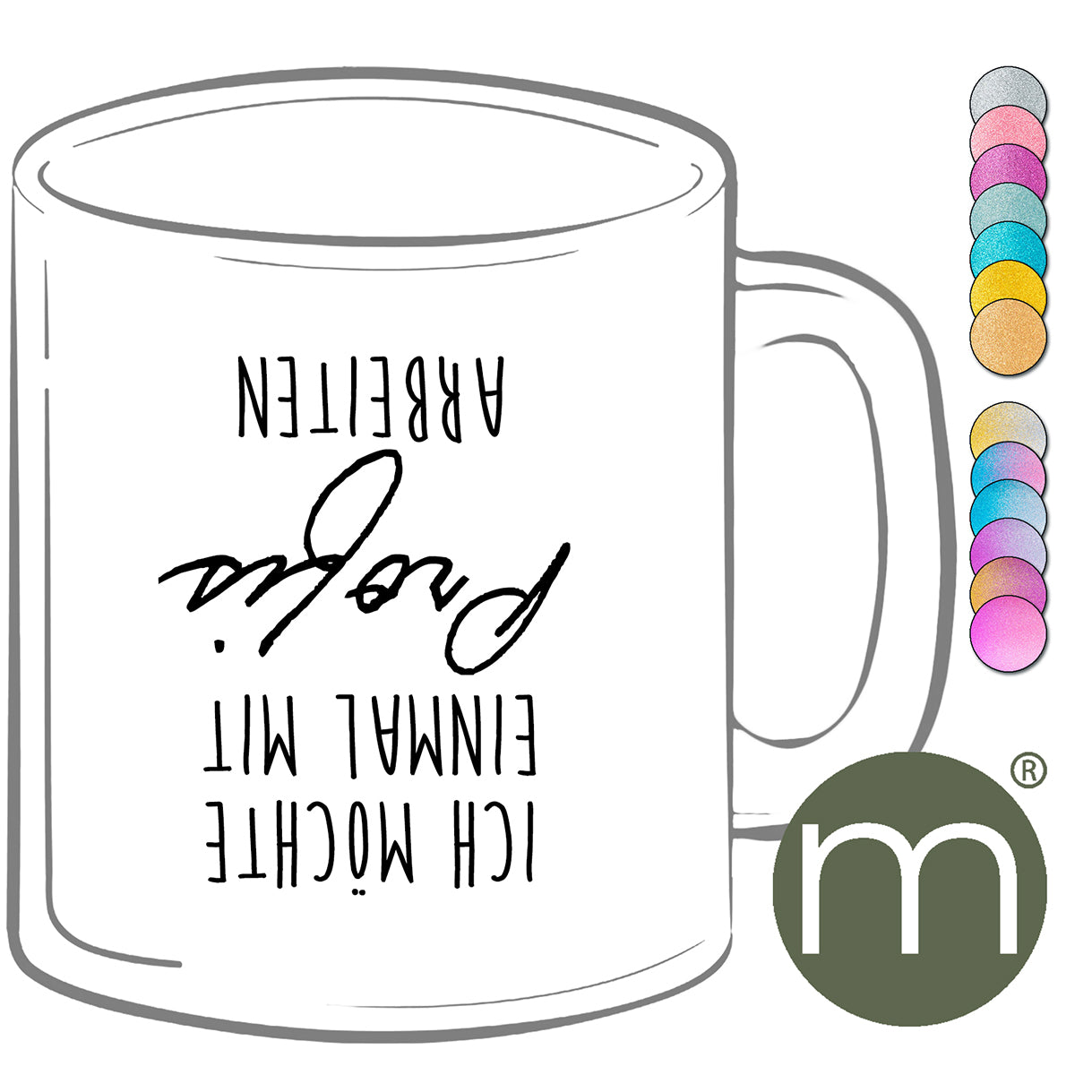 Tasse Glitzer #13253 - Ich möchte einmal...