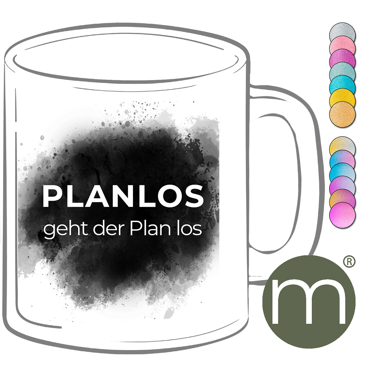 Tasse Glitzer #13281 - Planlos geht der Plan los