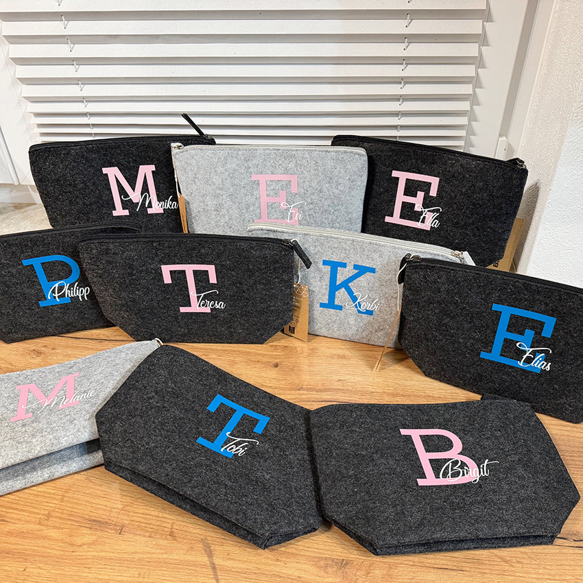 Accessoires Tasche aus Filz mit Namen