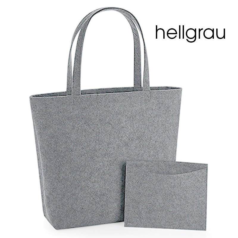 Tasche aus Filz quer mit Innentasche "wichtiger Kram"