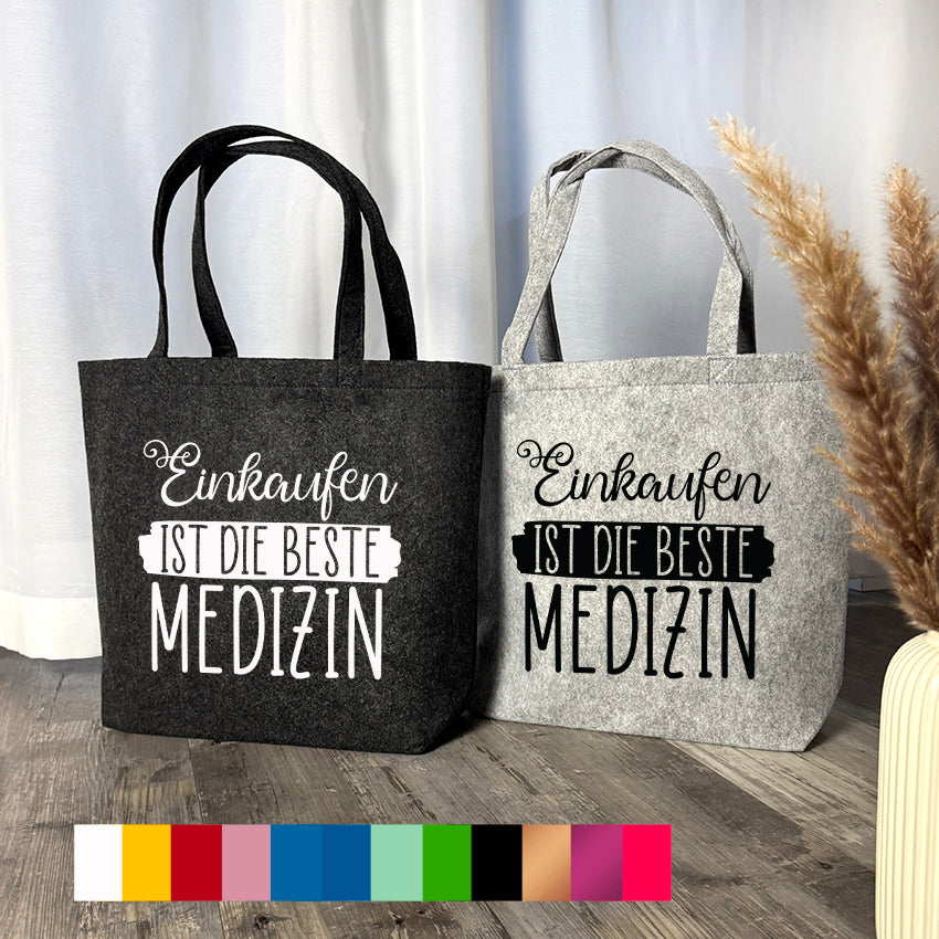Tasche aus Filz quer mit Innentasche "Medizin"