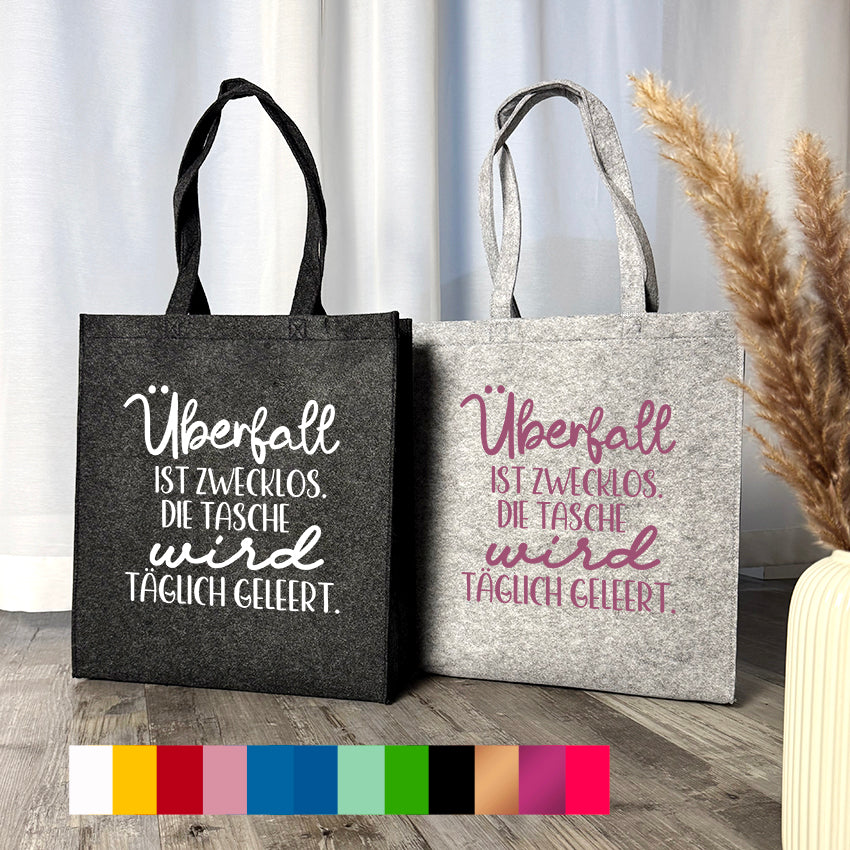 Tasche aus Filz hoch "Überfall"